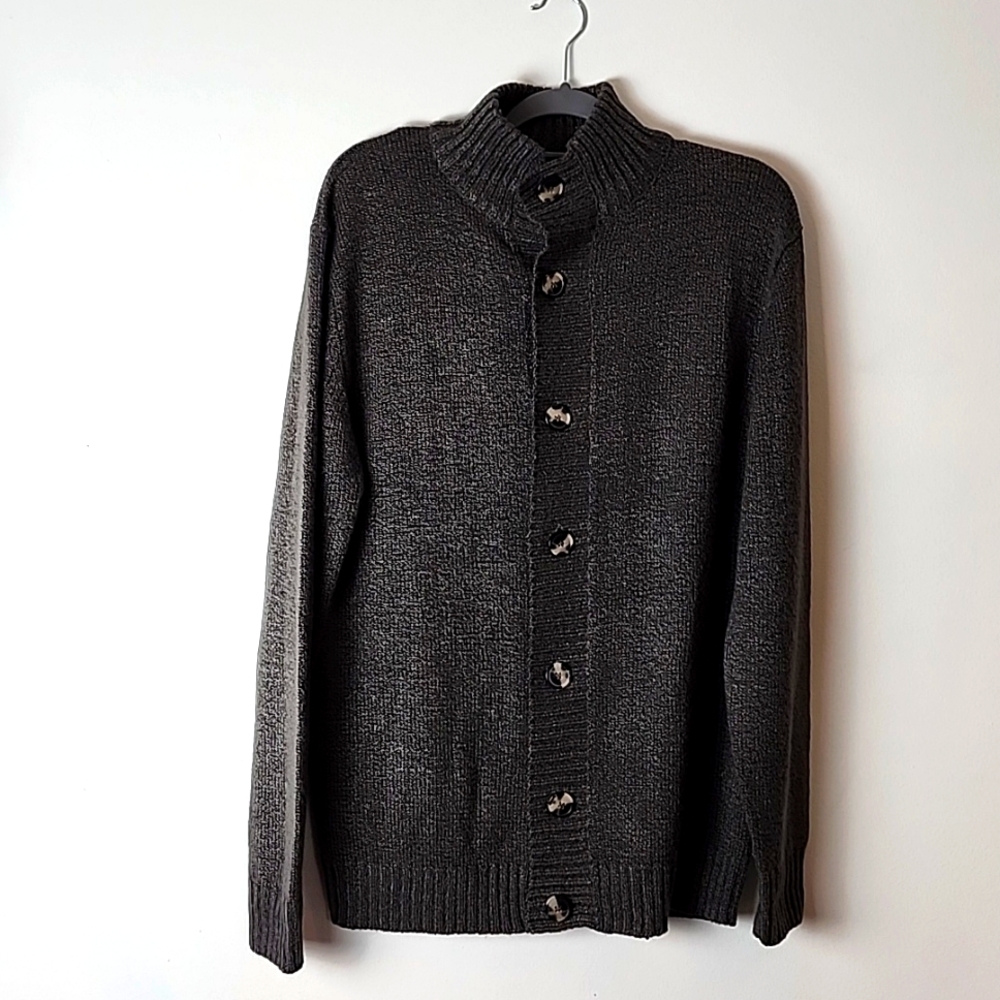 Men's cardigan,buttom dawn Crewneck sweater XL charcoal grey,formal